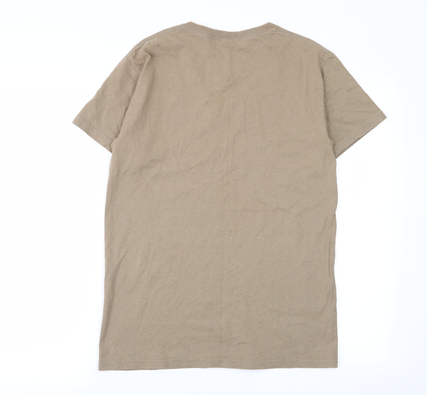 Gildan Mens Beige    T-Shirt Size S