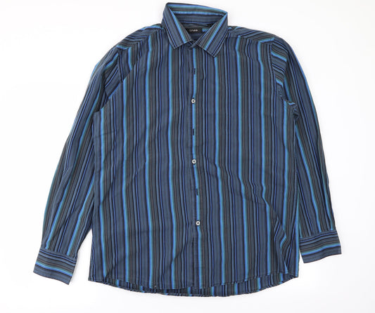 Linea Mens Multicoloured Striped   Button-Up Size 16.5
