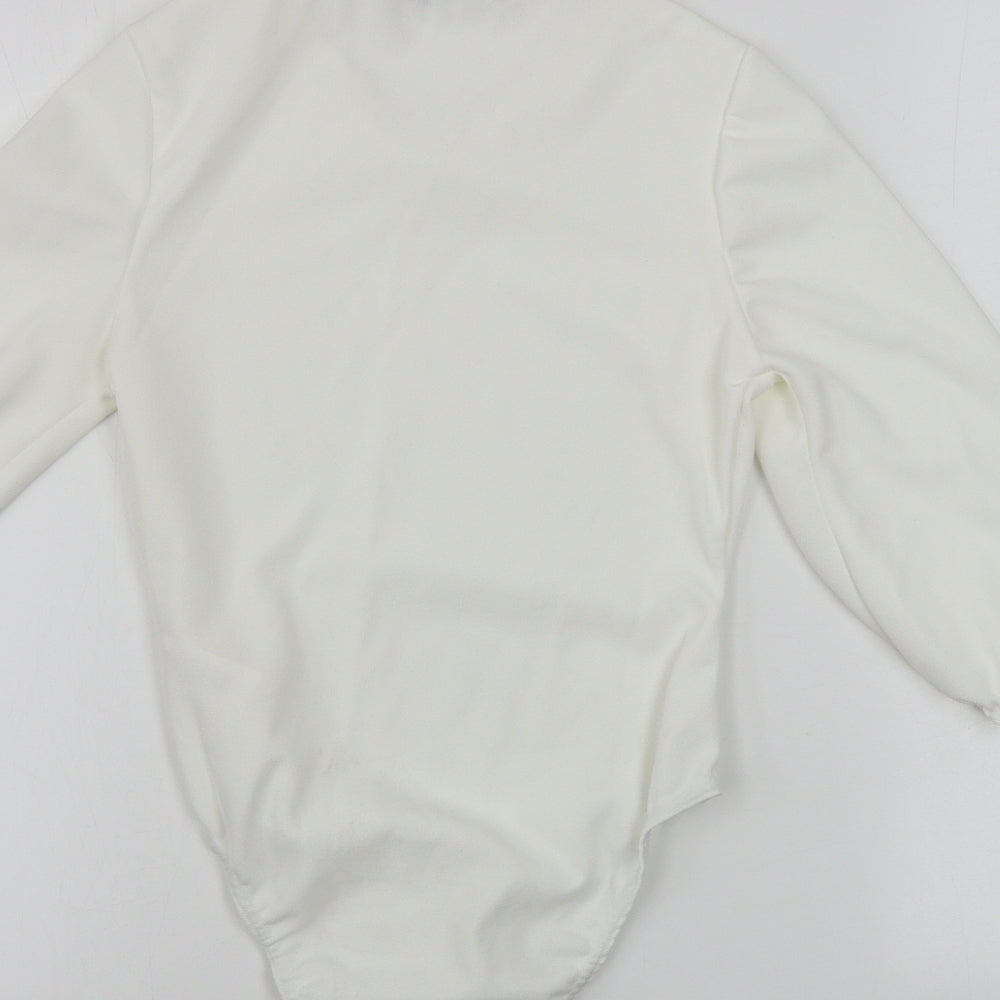 Boohoo  Womens Ivory   Bodysuit One-Piece Size 10