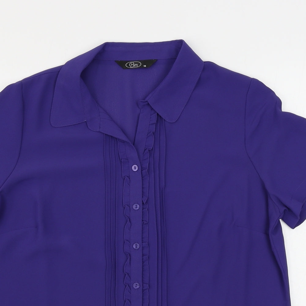 bm collection    Womens Purple   Basic Button-Up Size 18