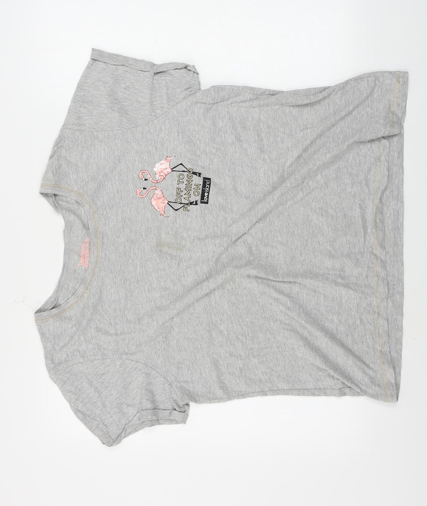 Love Island   Womens Grey   Basic T-Shirt Size XL  - Love Island