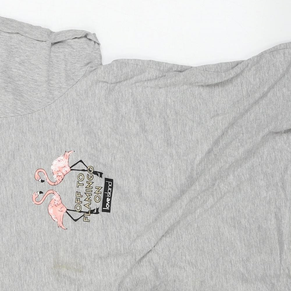 Love Island   Womens Grey   Basic T-Shirt Size XL  - Love Island