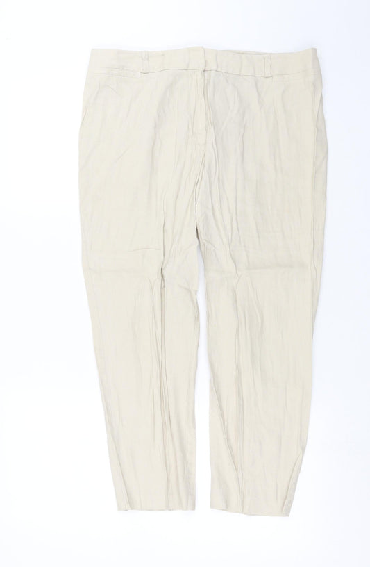 Preworn Womens Beige   Cropped Trousers Size 34 in L23 in