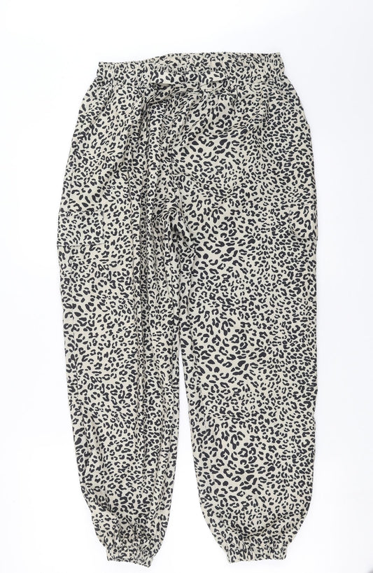 Preworn Womens Beige Animal Print  Trousers  Size 28 in L27 in - jogger style