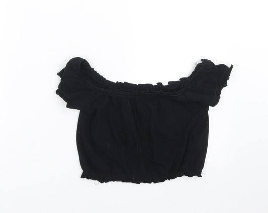 New Look Womens Black   Cropped T-Shirt Size 8
