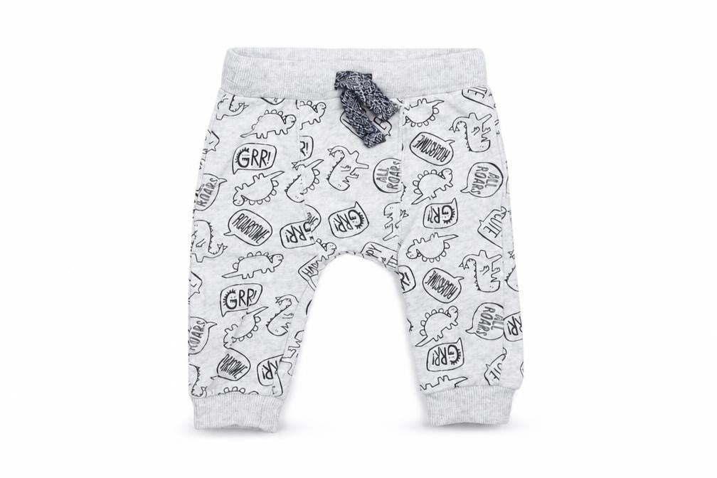 F&F Baby Grey   Jogger Trousers Size 3-6 Months  - DInosaur