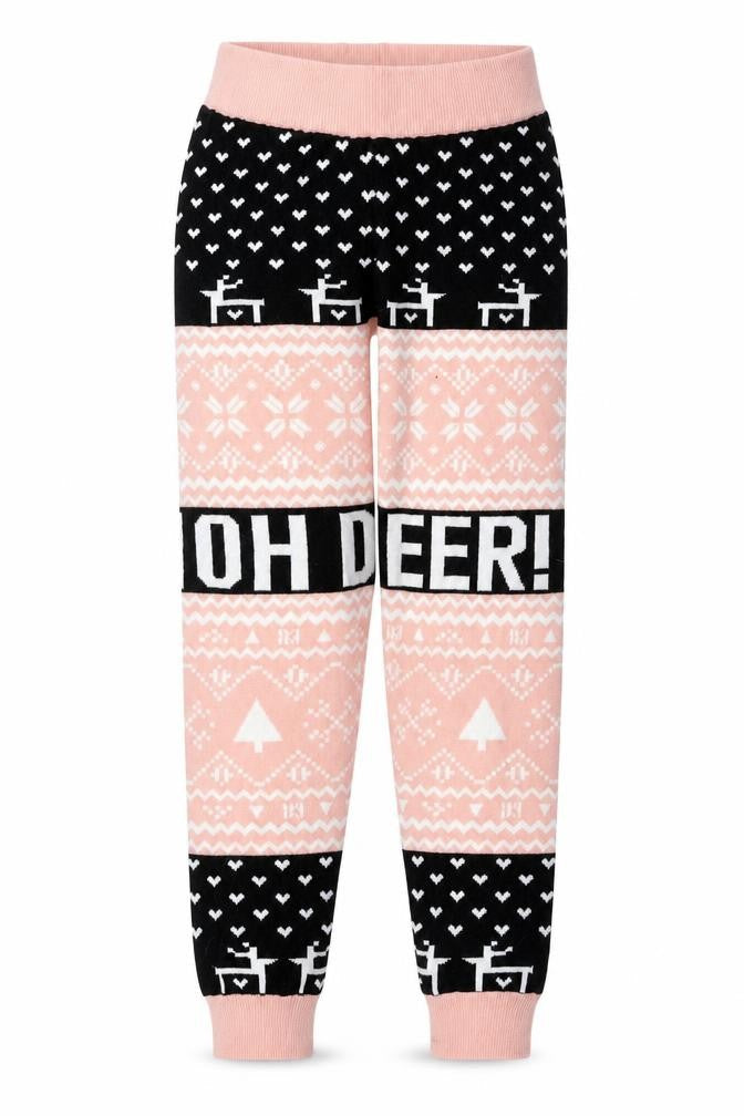 New Look Girls Pink Geometric Knit  Pyjama Pants Size 10-11 Years