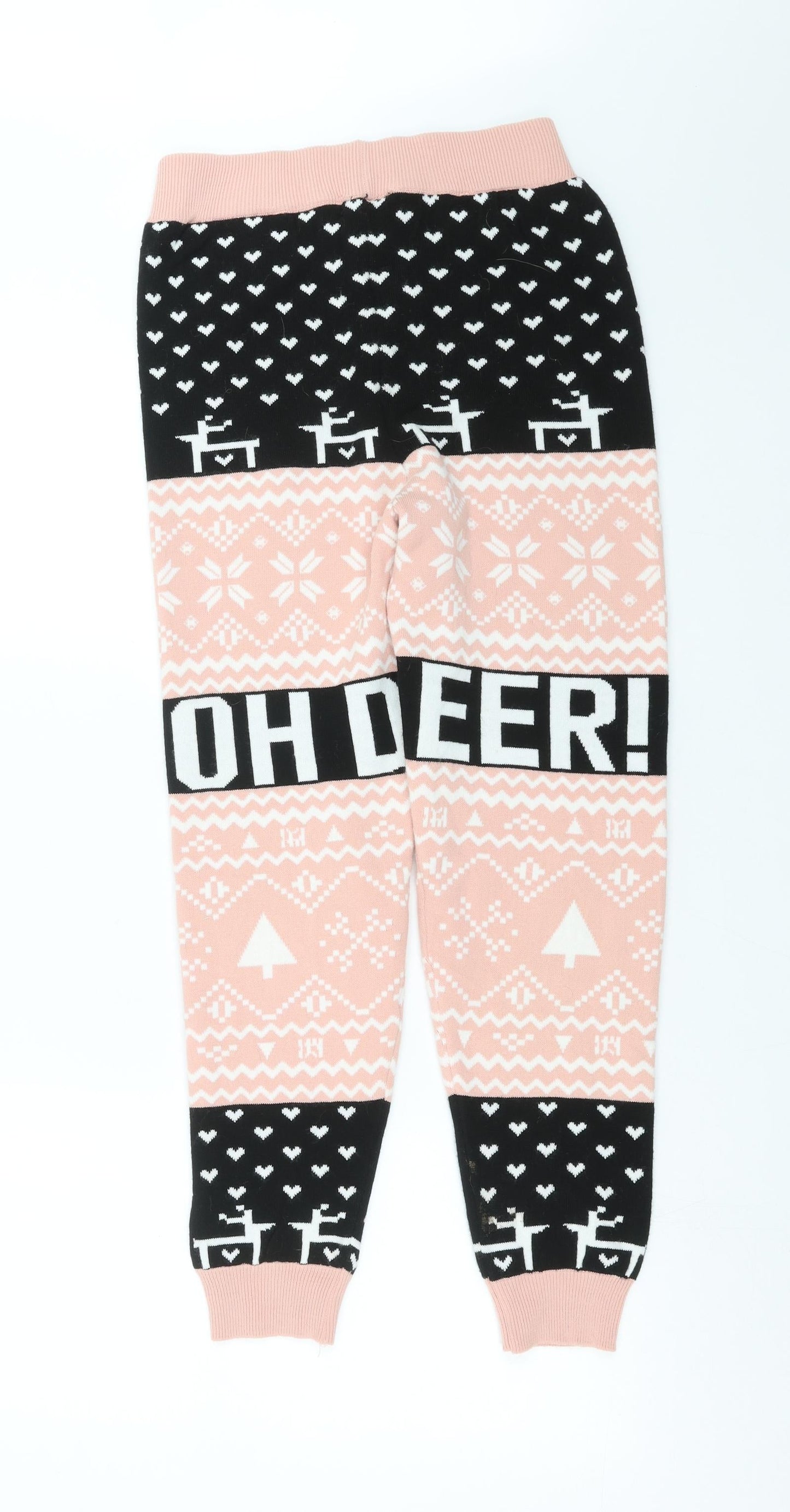 New Look Girls Pink Geometric Knit  Pyjama Pants Size 10-11 Years