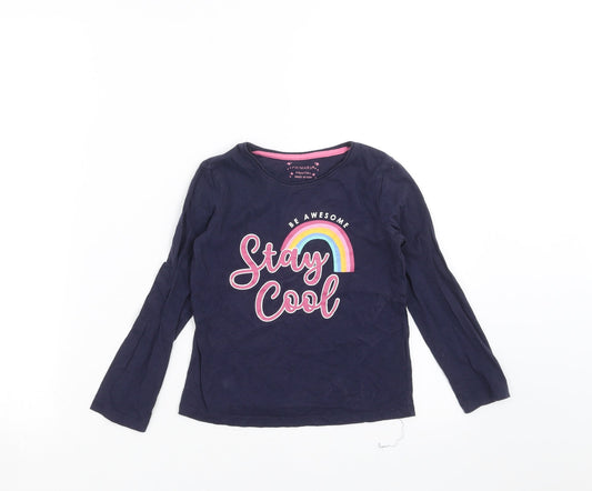 Primark Girls Blue   Basic T-Shirt Size 5-6 Years  - Stay Cool