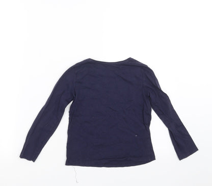 Back view of Primark girls’ blue basic t-shirt, size 5-6, years - stay cool