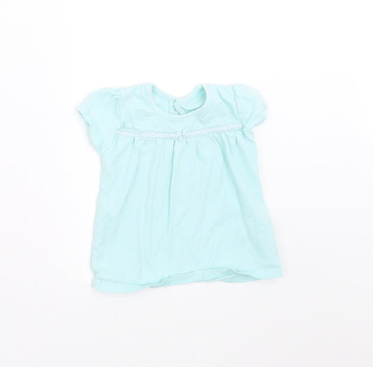 George Girls Blue   Basic T-Shirt Size 6-9 Months
