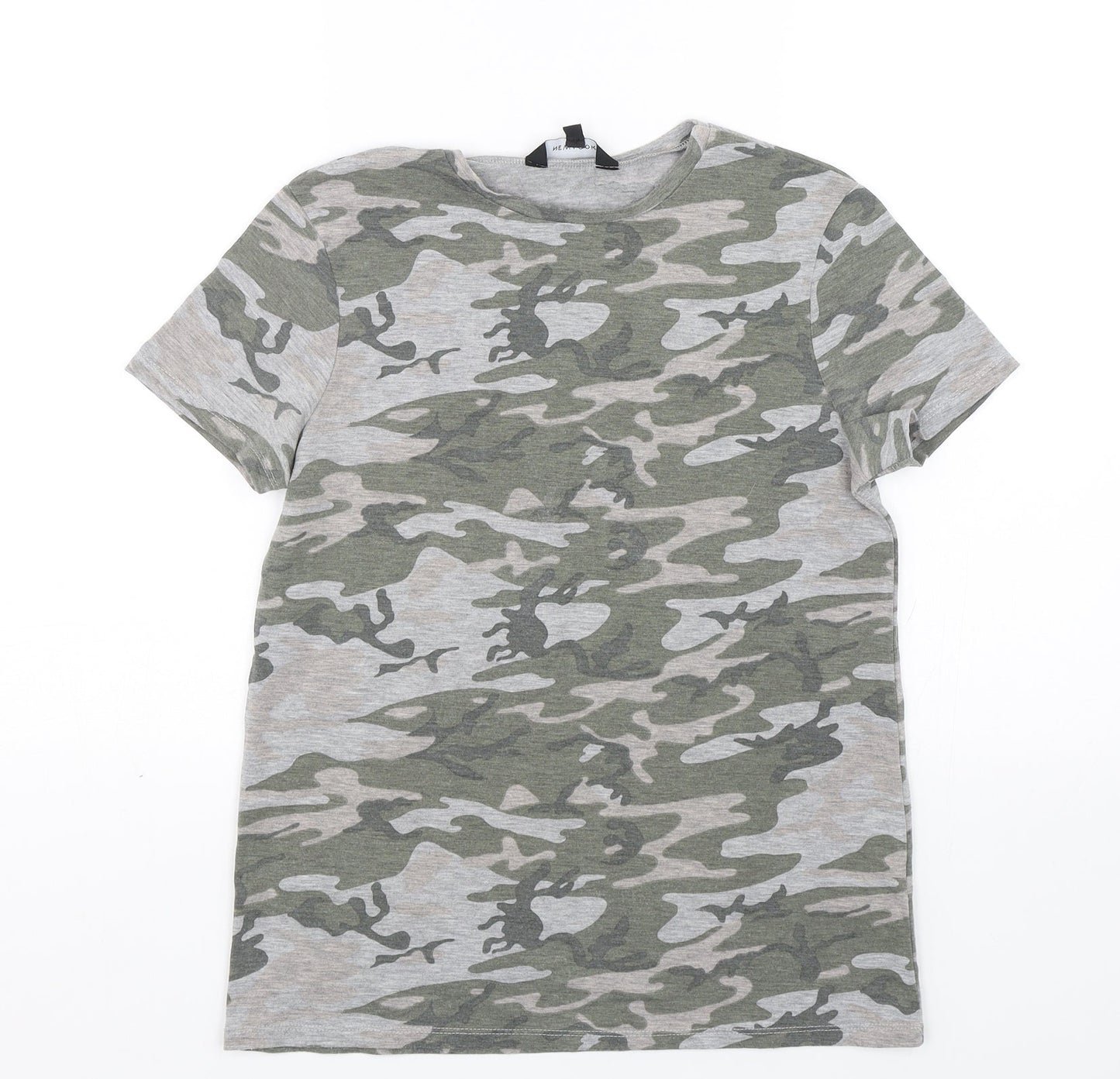 New Look Womens Green Camouflage  Basic T-Shirt Size 6