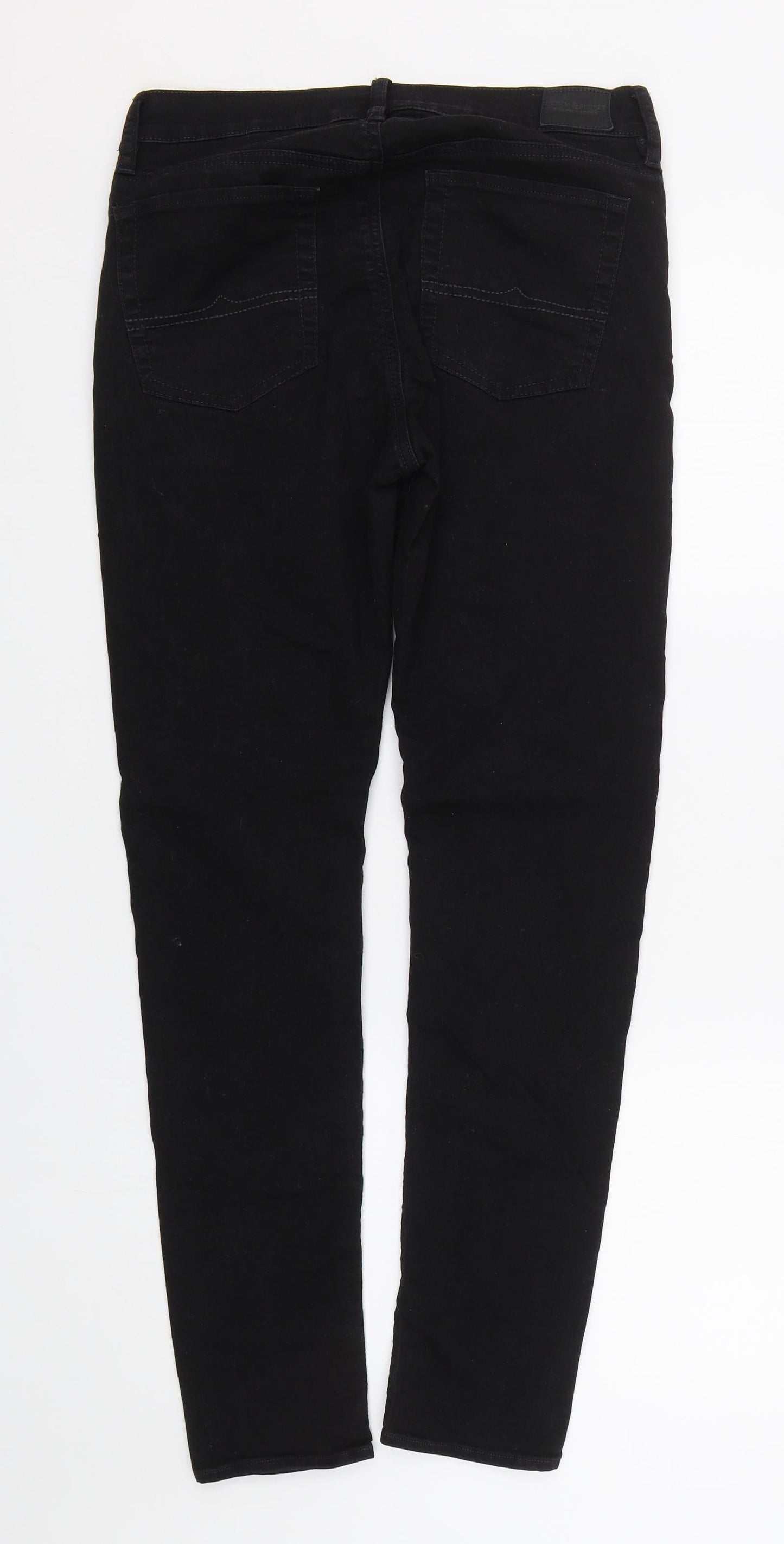 Preworn Womens Black  Denim Skinny Jeans Size 32 L27.5 in