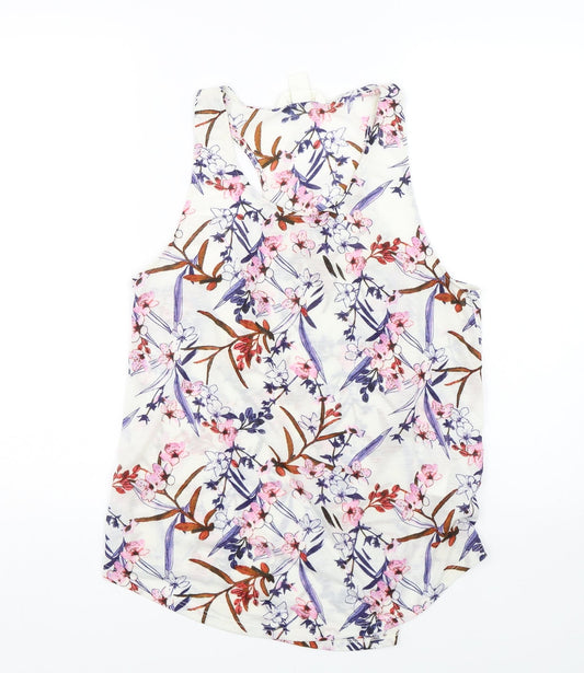 H&M Womens White Floral  Basic Tank Size S
