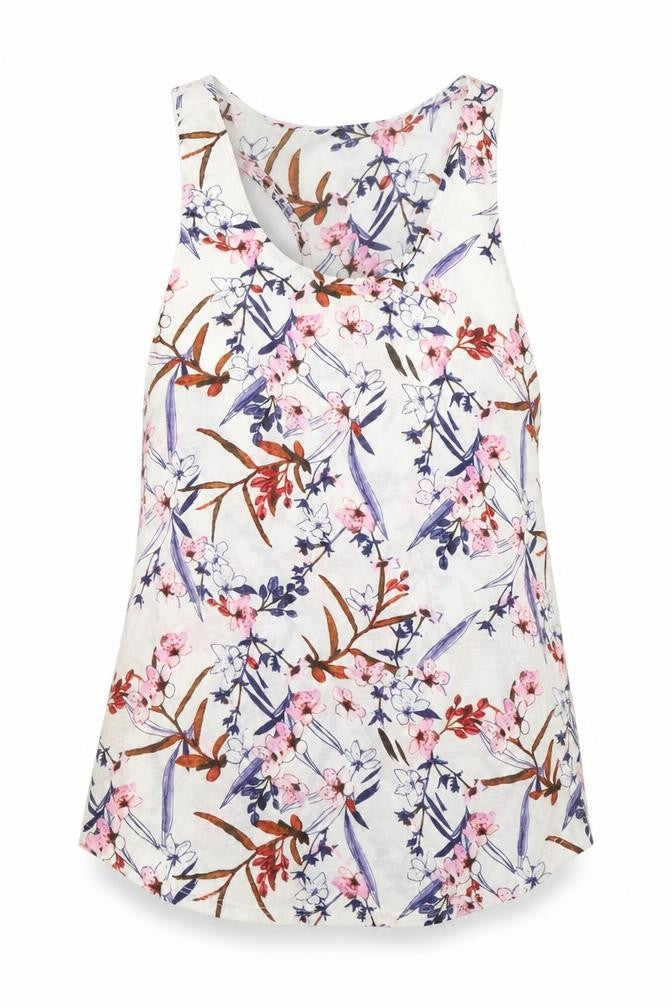 H&M Womens White Floral  Basic Tank Size S