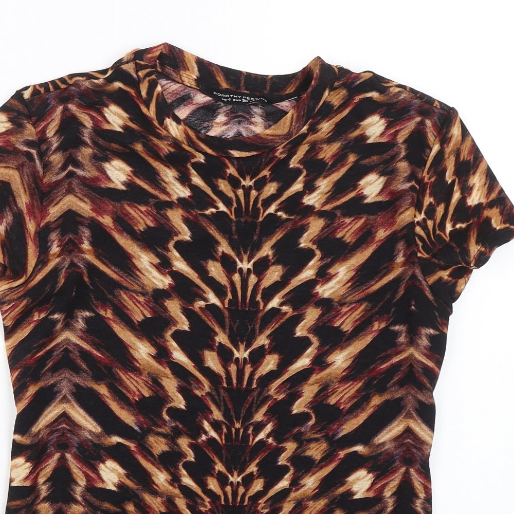 Dorothy Perkins Womens Brown   Basic T-Shirt Size 8