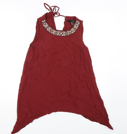 Additional front view of Atmosphere women’s red basic tank, size UK 8