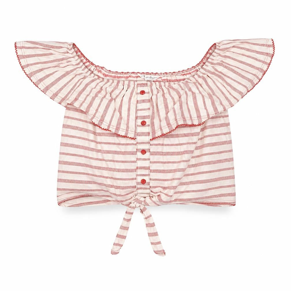 Miss Selfridge Womens Red Striped  Basic T-Shirt Size 10