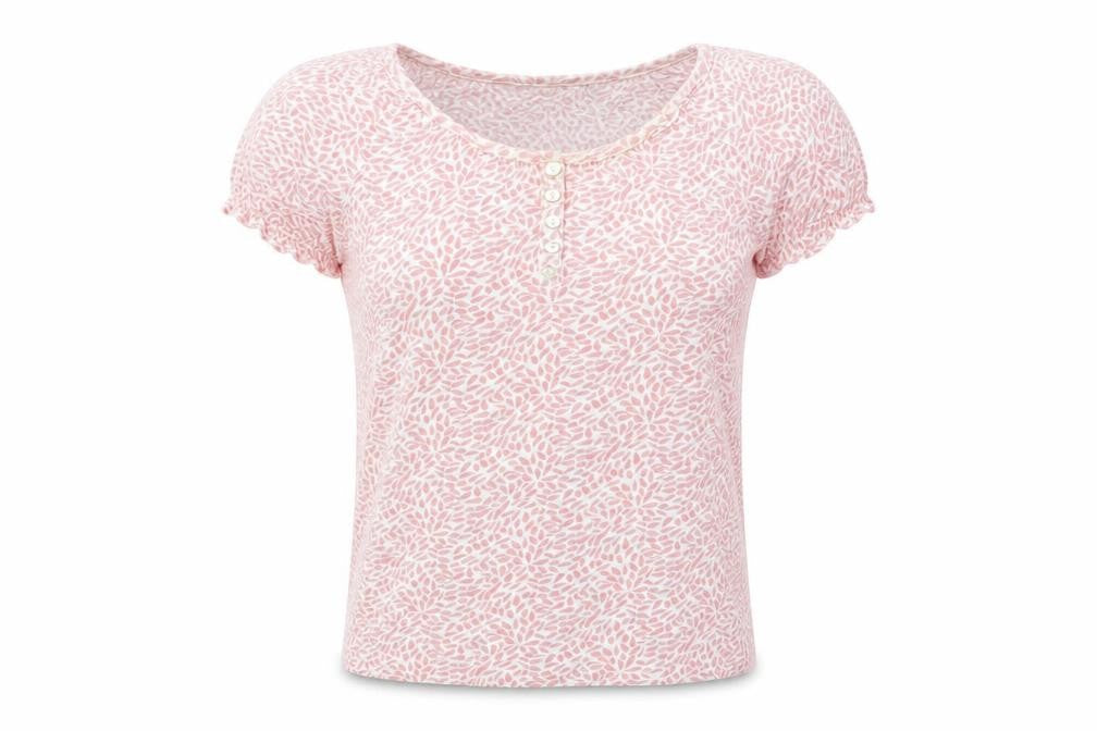 EWM Womens Red Floral  Basic T-Shirt Size M