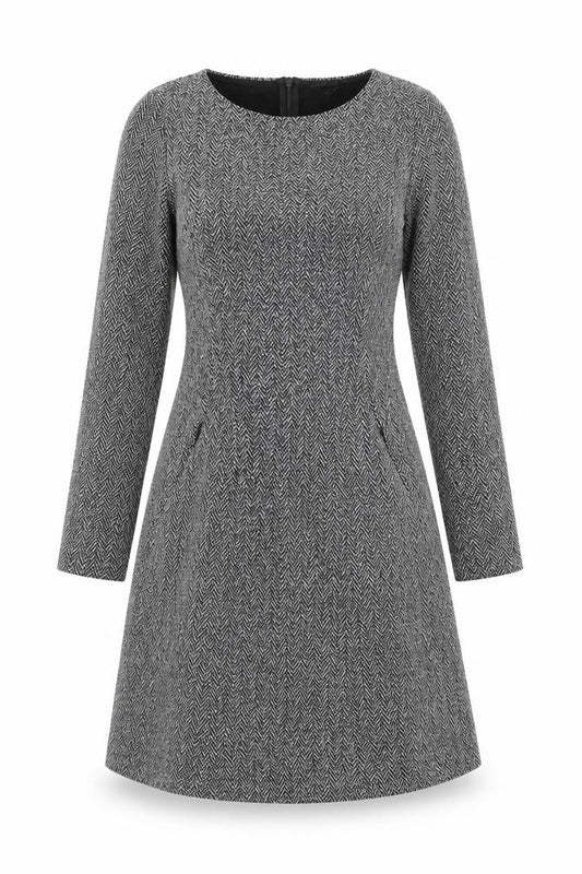H&M Womens Grey Herringbone  A-Line  Size 10
