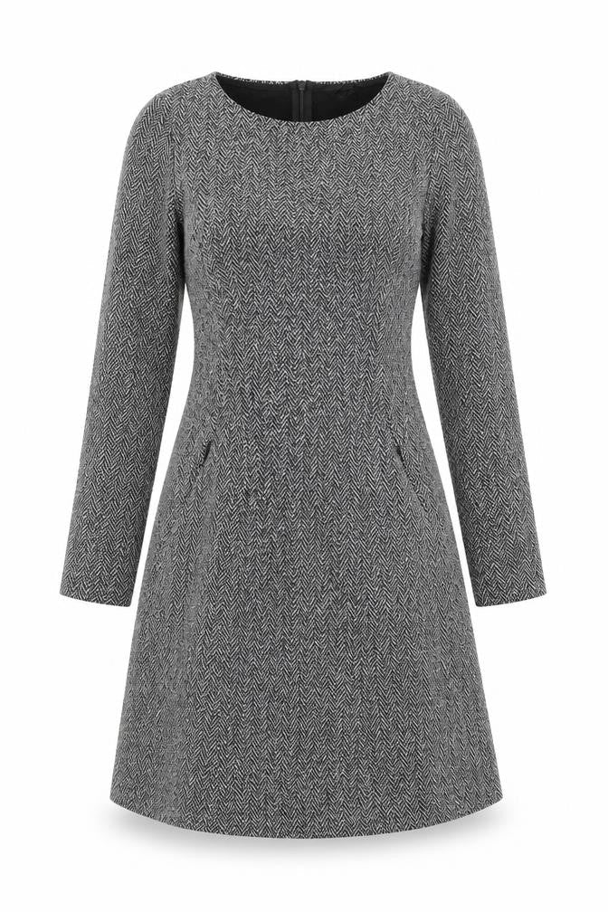 H&M Womens Grey Herringbone  A-Line  Size 10