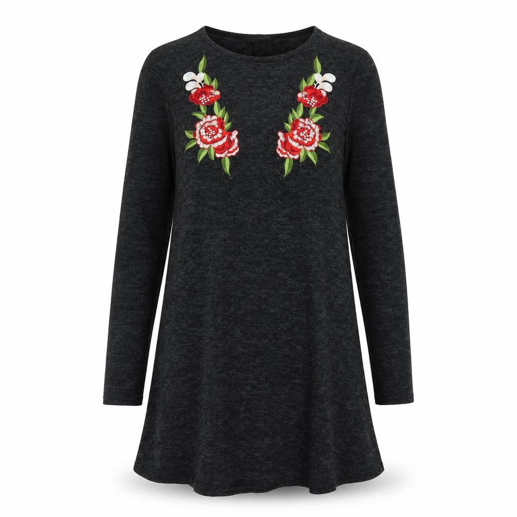 Select Womens Grey Floral  Tunic Blouse Size 10