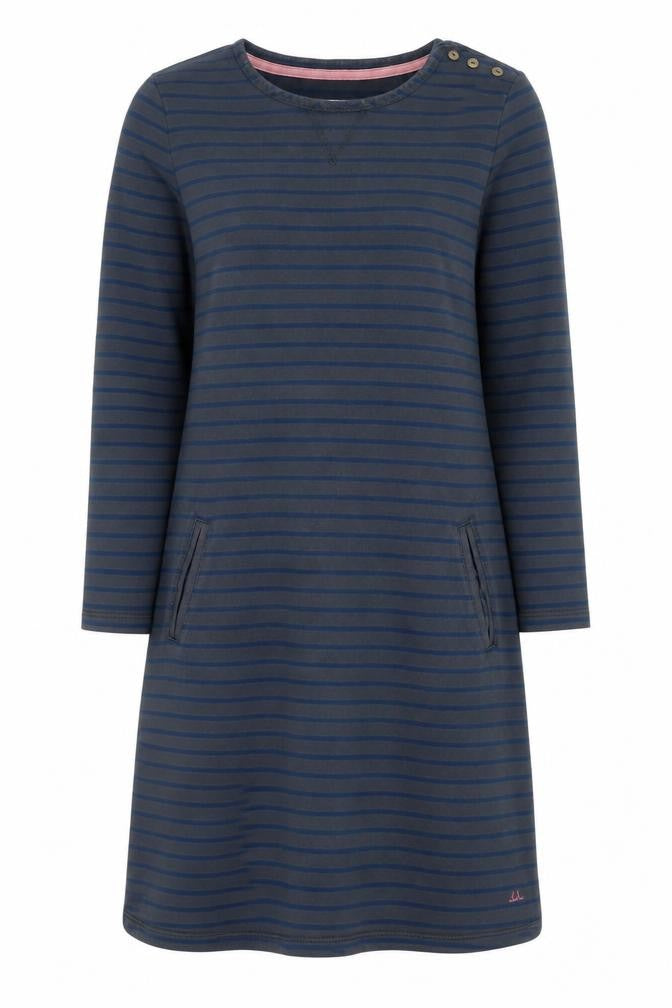 Debenhams Womens Grey Striped  A-Line  Size 10