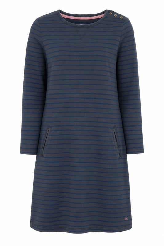 Debenhams Womens Grey Striped  A-Line  Size 10