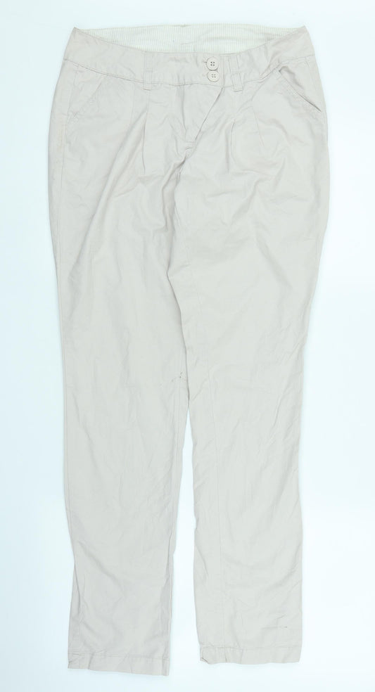 Dorothy Perkins Womens Beige   Trousers  Size 8 L28 in