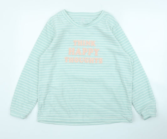 Primark Womens Green Striped  Pullover Jumper Size M  - PJ top