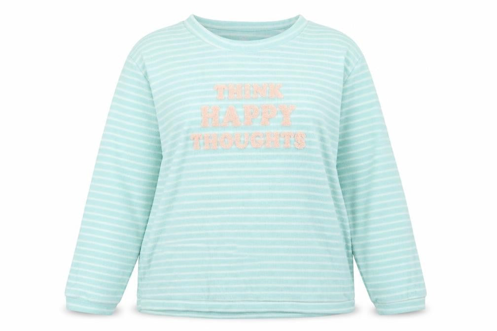 Primark Womens Green Striped  Pullover Jumper Size M  - PJ top