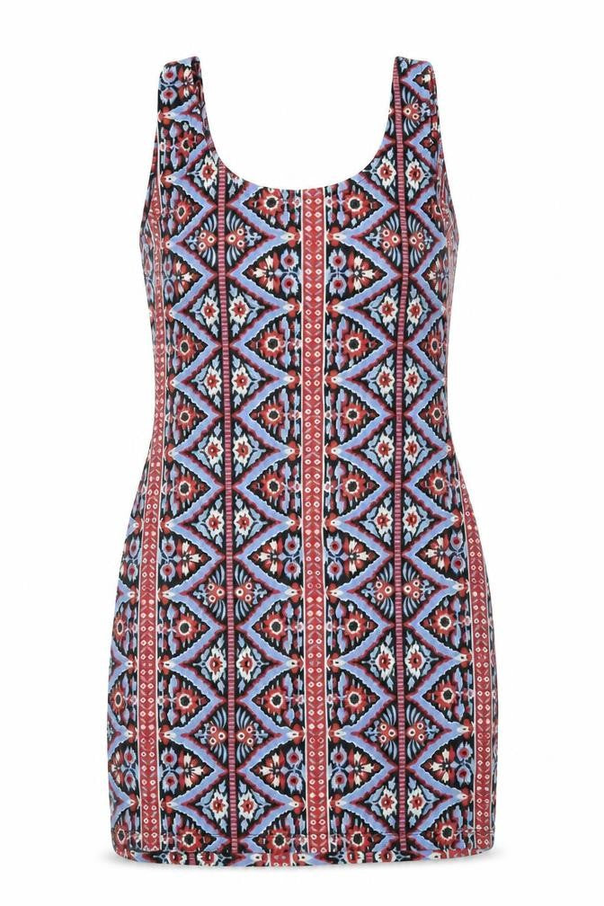 Primark Womens Blue Geometric  Bodycon  Size 10