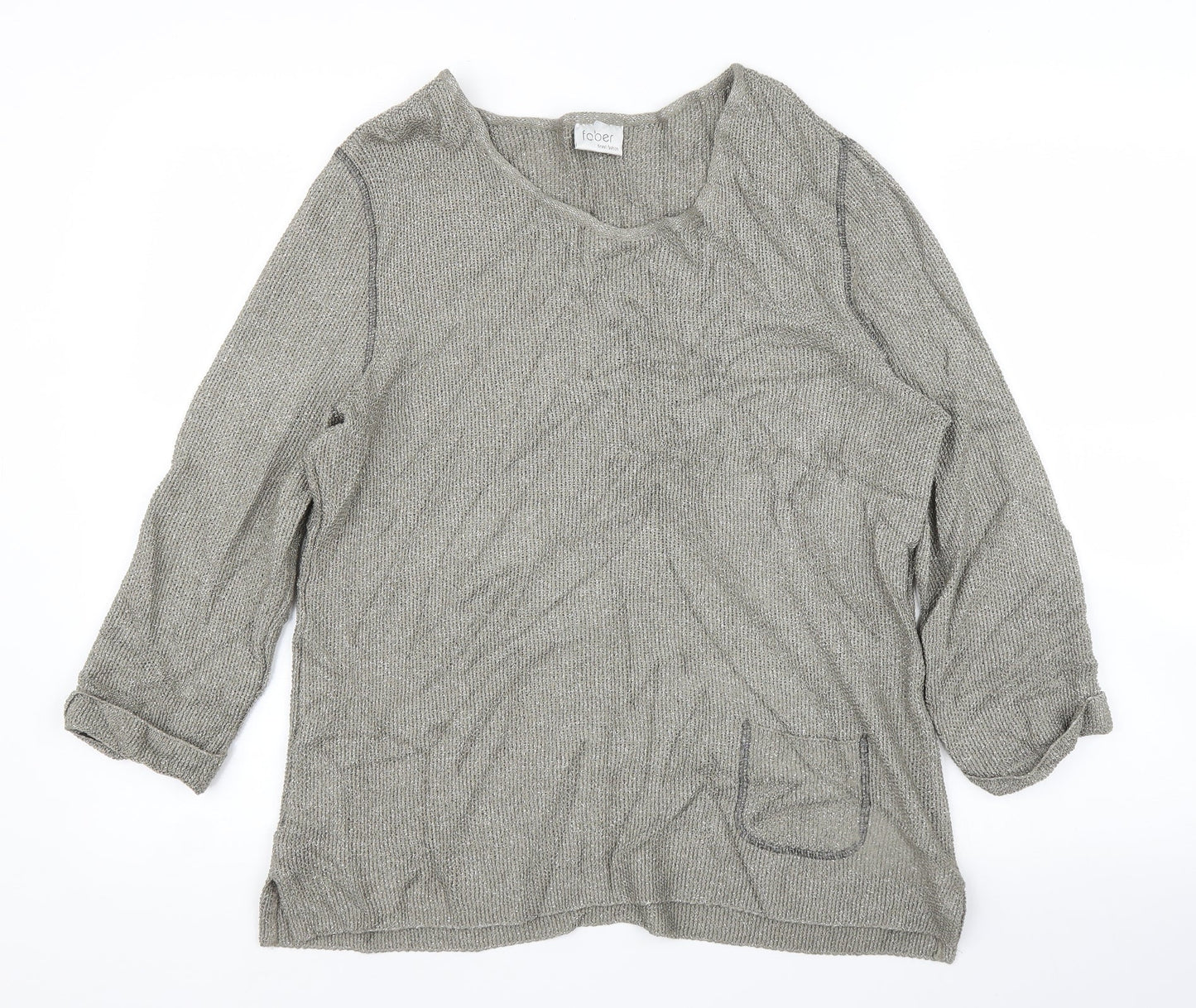 Faber Womens Grey   Basic Blouse Size 14
