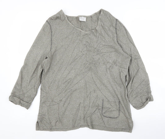 Preloved Faber Womens Grey   Basic Blouse Size 14 - Front