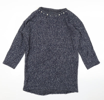 Preworn Womens Blue   Tunic Jumper Size M  - Pearls