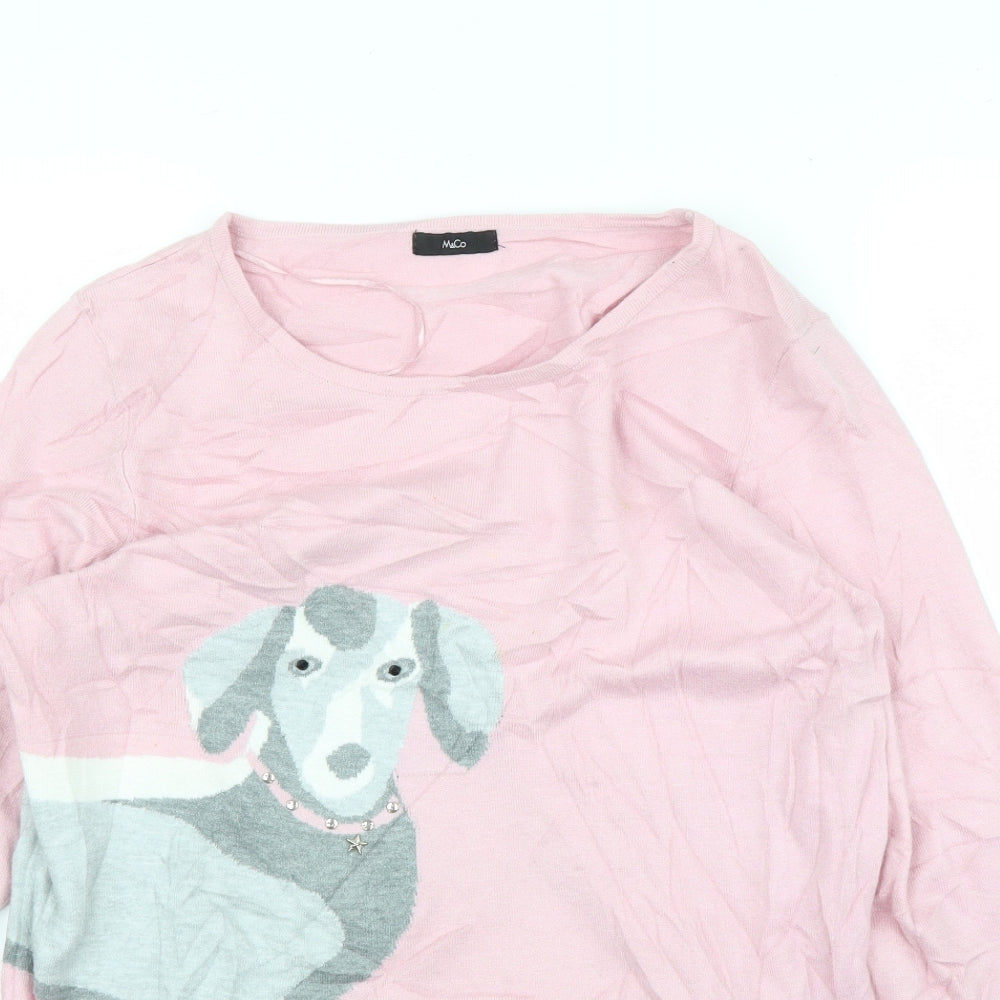 M&Co Womens Pink   Pullover Jumper Size 14
