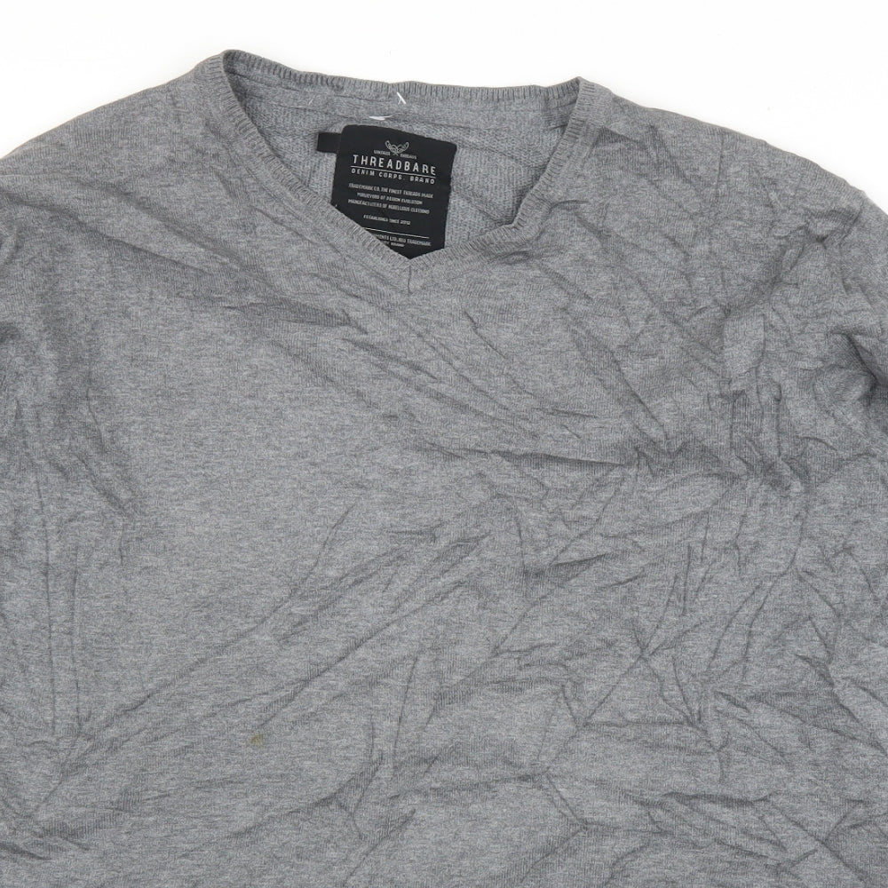 Threadbare Mens Grey   Pullover Jumper Size M