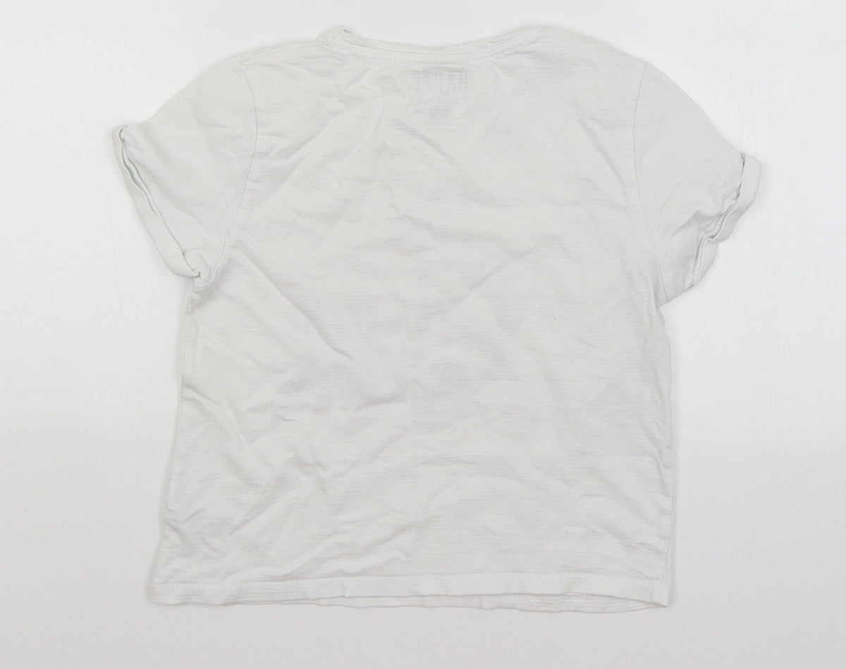 Back view of F&F girls’ white basic t-shirt, size 10-11, years - the future is ours