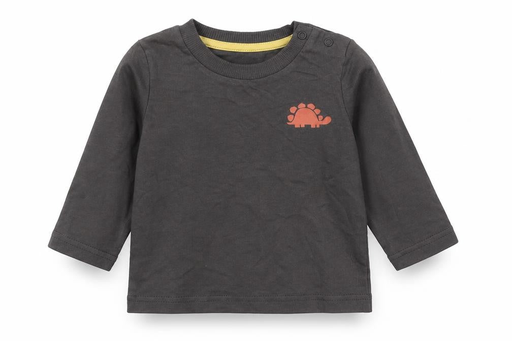 Nutmeg Baby Grey   Basic T-Shirt Size 3-6 Months  - Stegosaurus