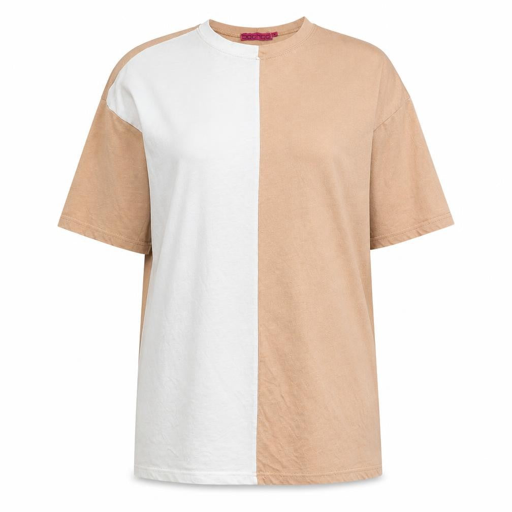 Boohoo Womens Beige   Basic T-Shirt Size 8