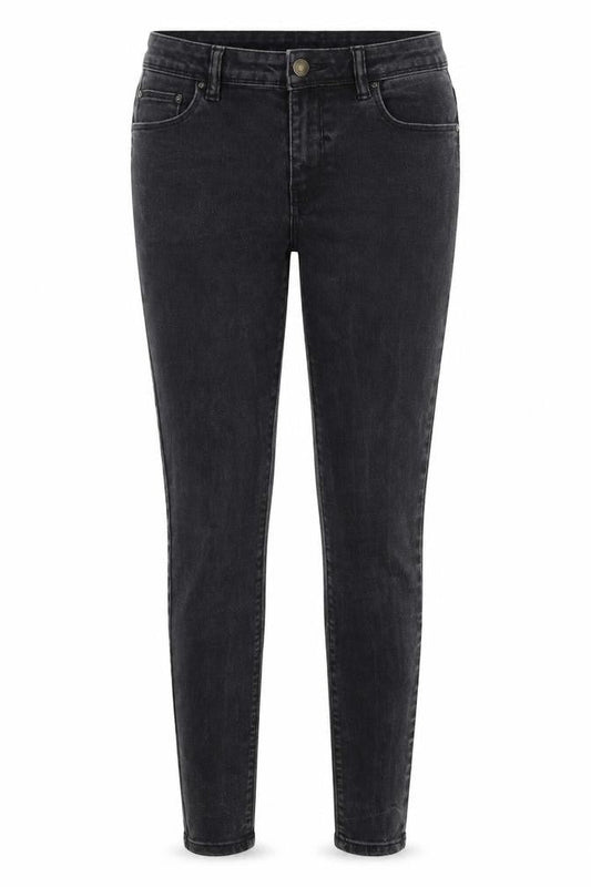 Front view of Denim Co women’s black skinny jeans, size UK 12, 27.5-inch leg