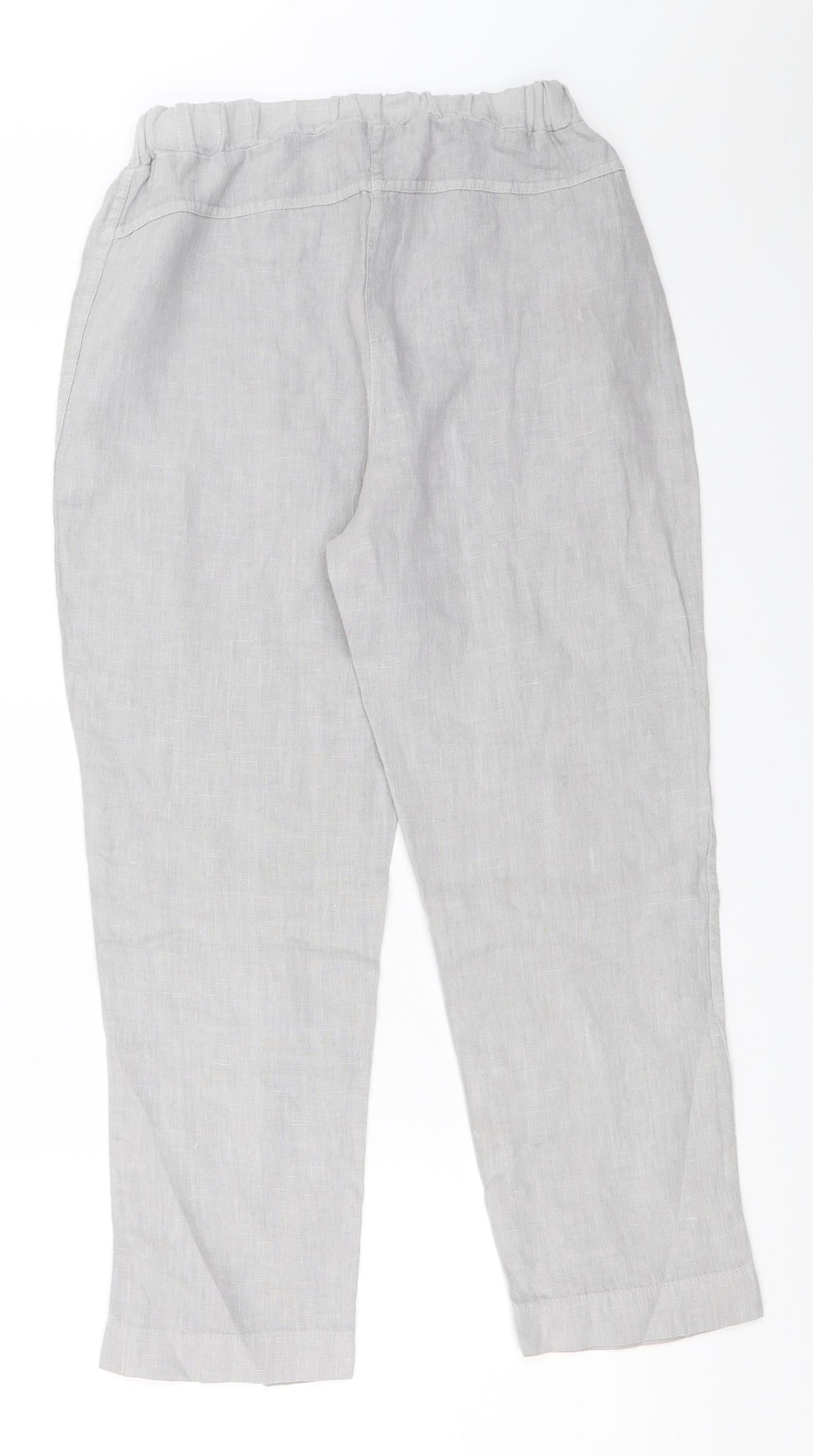 Leuggi Womens Grey   Cropped Trousers Size 8 L23 in