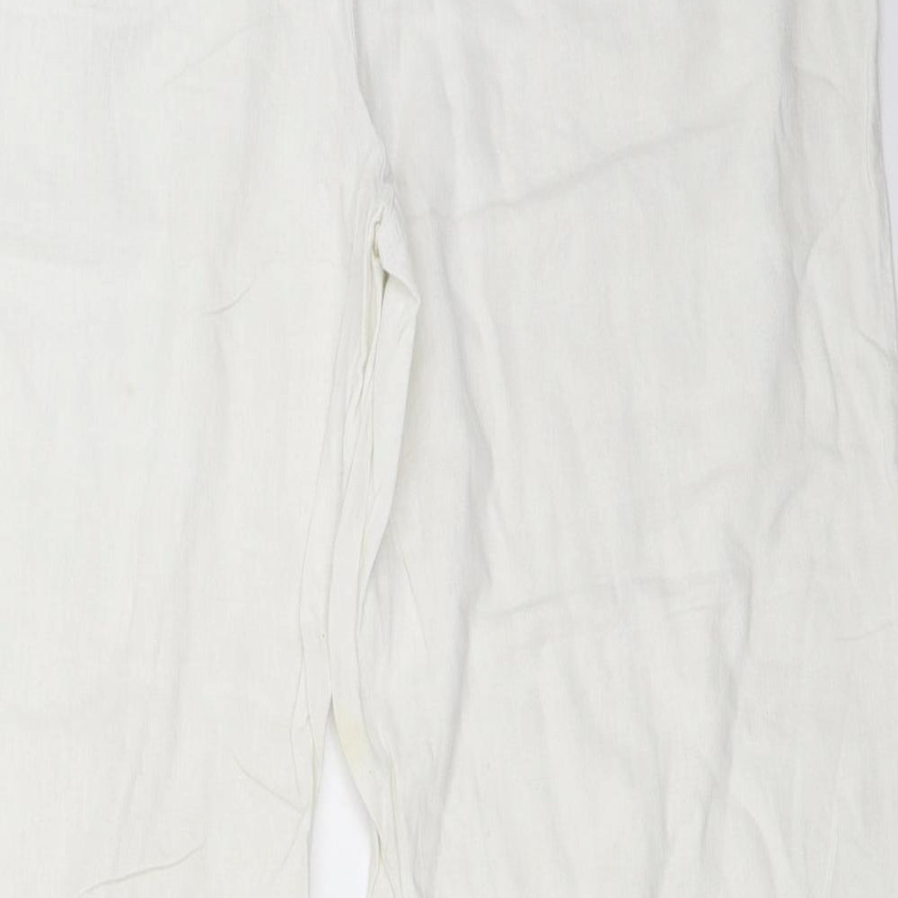 Preworn Womens White   Trousers  Size 16 L28 in