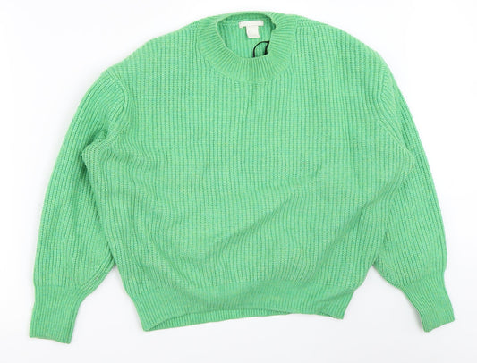 H&M Womens Green   Pullover Jumper Size S