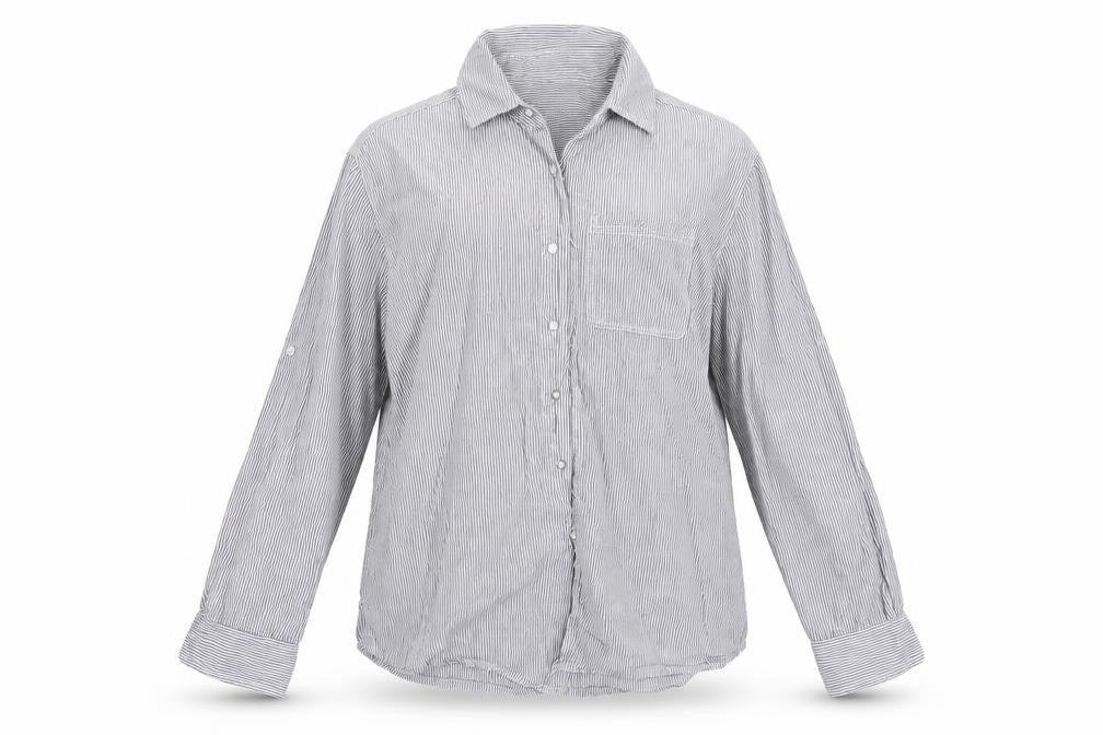 Weekend Womens Blue Striped  Basic Button-Up Size 10