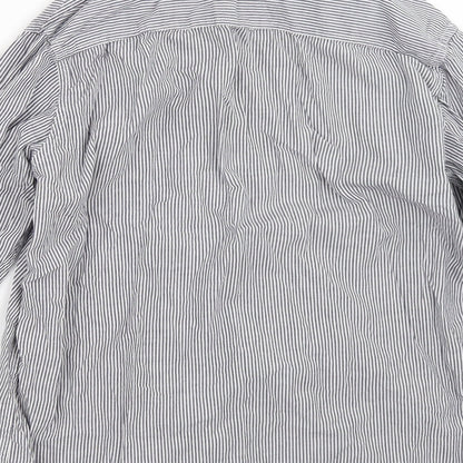 Weekend Womens Blue Striped  Basic Button-Up Size 10