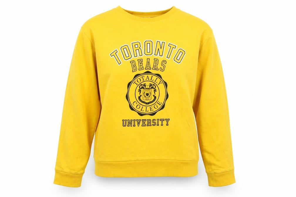 H&M Womens Yellow   Pullover Sweatshirt Size S