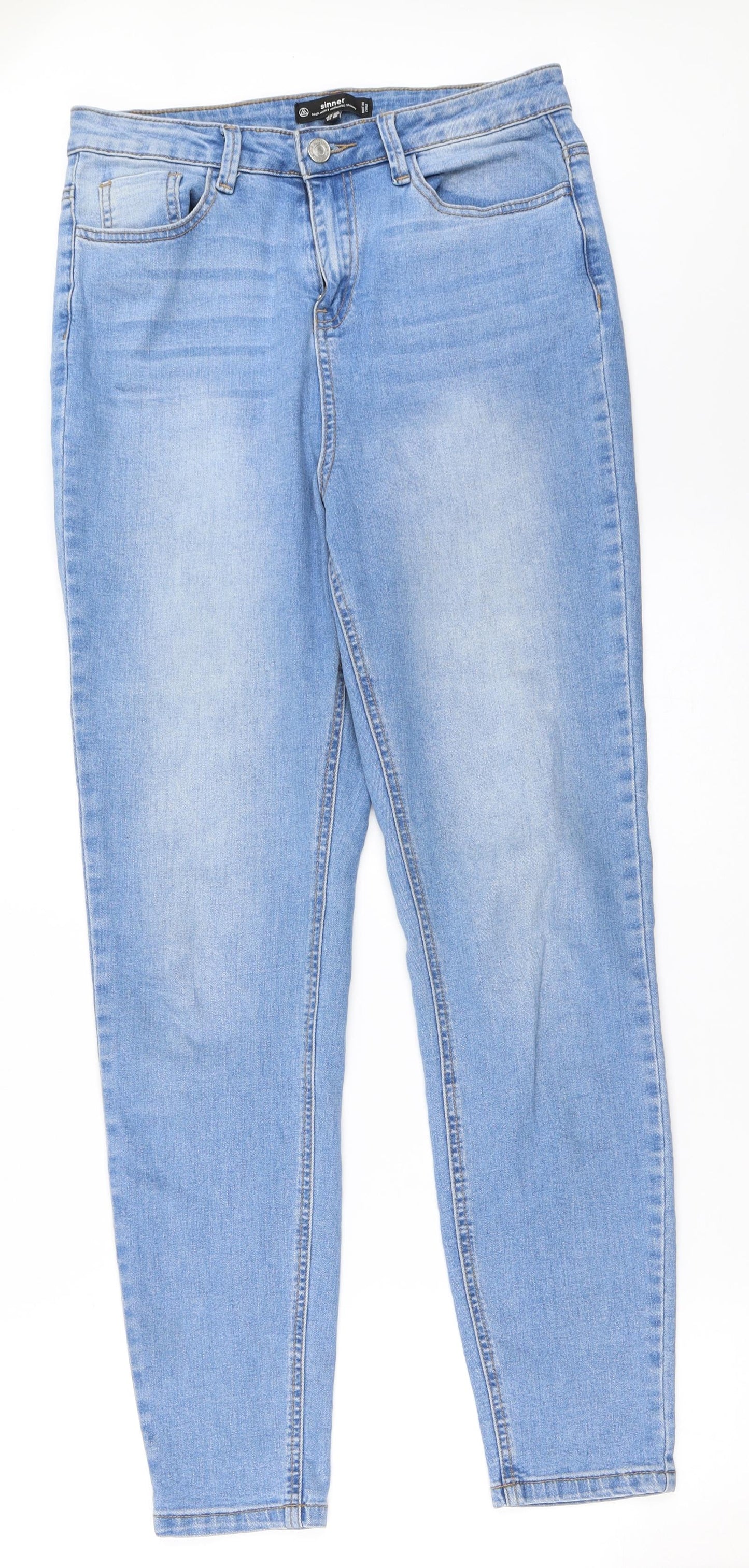 Missguided Womens Blue  Denim Skinny Jeans Size 10 L28.5 in