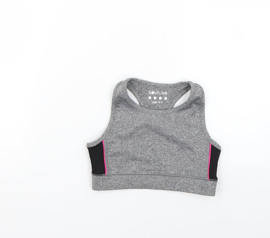 Matalan Girls Grey   Basic T-Shirt Size 6-7 Years