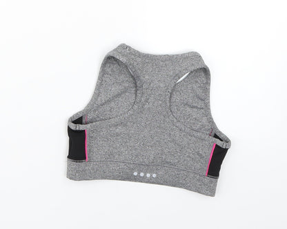 Back view of Matalan girls’ grey basic t-shirt, size 6-7, years